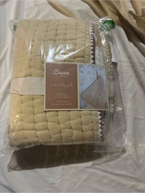 Crane Baby Blanket, Soft Cotton Unisex Quilted Nursery & Toddler Blanket